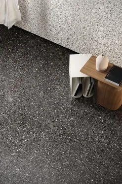 Devant -Carreaux De Ciment Imitation Soldes carrelage gres cerame effet pierre palmerston algo black 60x60 144m 1