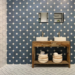 Realonda Carrelage Grès Cérame étoilé STRELLA NAVY - 44X44 - 1,37 M² -Carreaux De Ciment Imitation Soldes carrelage gres cerame etoile strella navy 44x44 137 m 2