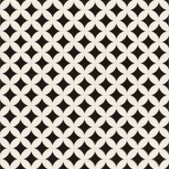 Realonda Carrelage Pétale Noir Et Blanc ORLY 44x44 Cm - 1.37m²