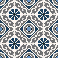 GayaFores Carrelage Style Ancien Ciment MADRAS BLUE 33x33 Cm - 1.32m²