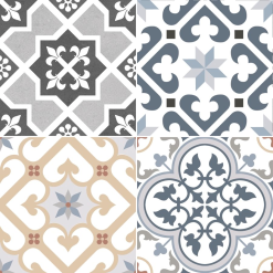 Dualgres Carrelage Style Ciment Patchwork Coloré Sol Ciment OLD SCHOOL ORIGIN MIX 45x45 Cm - 1.42m²