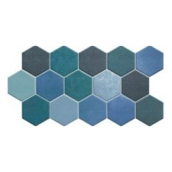 Realonda Carrelage Tomette Colorée Style Ciment Bleu Vert 26.5x51 Cm HEX AQUAMARINE - 0.95m²
