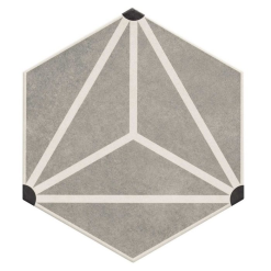 Realonda Carrelage Tomette Géométrique 33x28.5 OSAKA GREY - 1m²