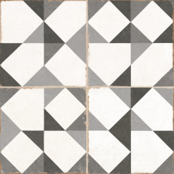 Dualgres Carrelage Triangle Vintage Gris OLD SCHOOL NIENKE 45x45 Cm - 1.42m²